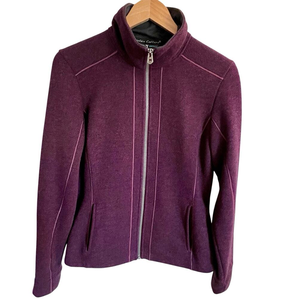KUHL Full Zip Sweater Jacket Plum Womens Medium Outdoors Athleisure Thumbholes